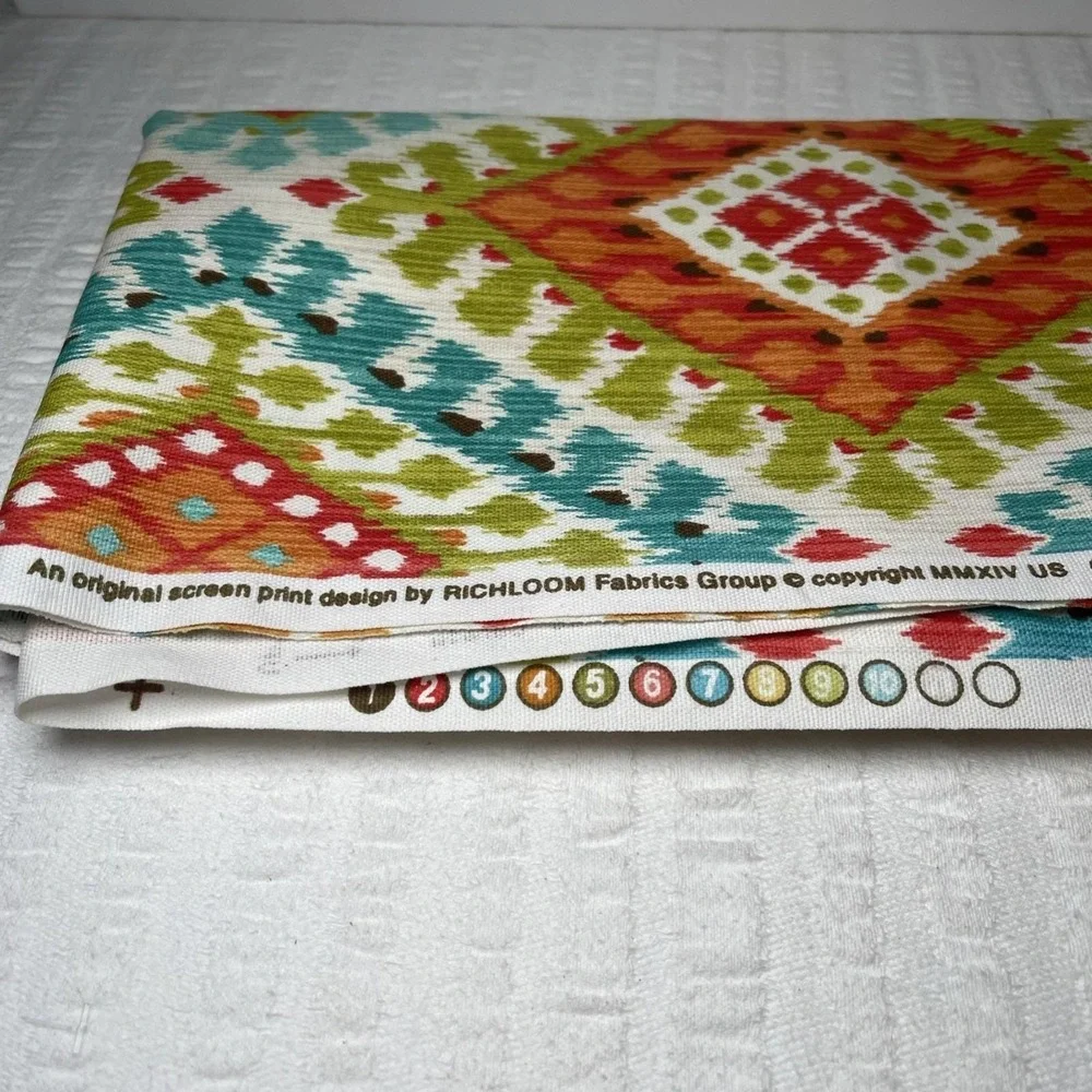RICHLOOM ORIGINAL SCREEN PRINT DESIGN BOHO Bright Multi Color FABRIC  22